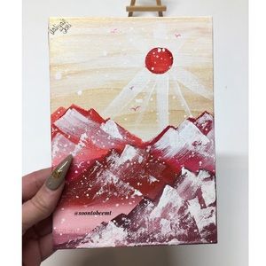 5x7 Acrylic Painting By Me- Conquer Mountains🗼